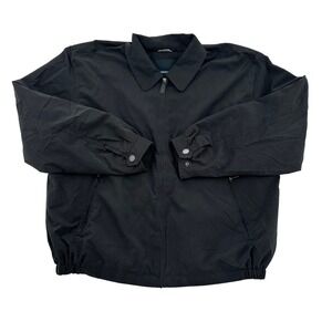 London Fog Mens XL Black Full Zip Lightweight Jacket Coat Outdoors Lined Zip Up